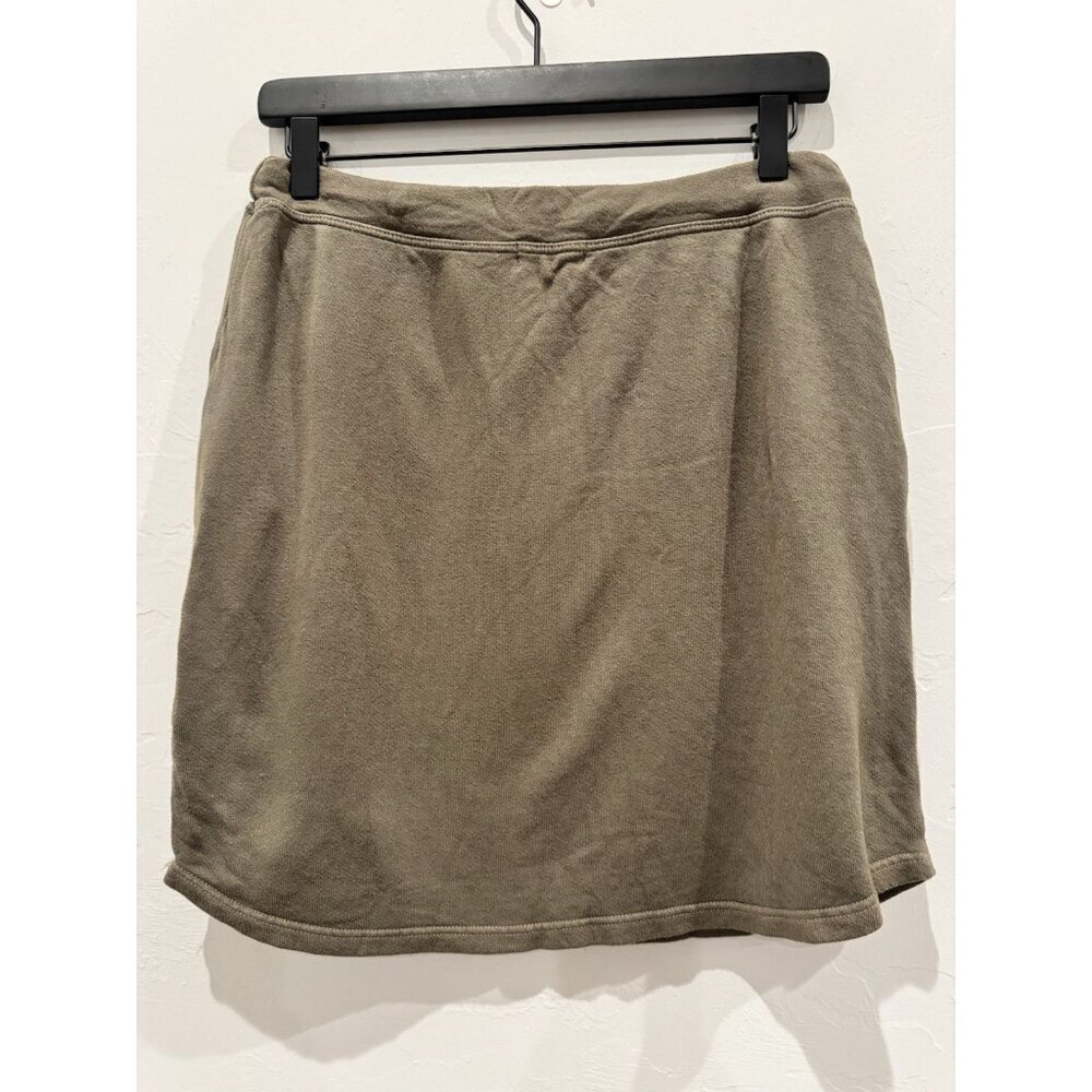 Sundry For Evereve Green Skirt Size M Drawstring Cotton Knit - Picture 5 of 7